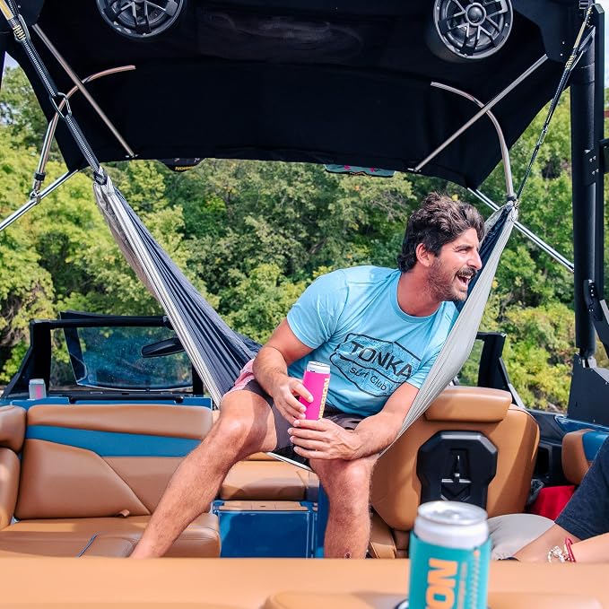 MISSION Boat Hammock for Wake Tower, Portable Hammock with Adjustable Nylon Straps and Carabiners, Outdoor Hammock Hanging Seat for Lake Days and Relaxing on Board (Teal Dream)