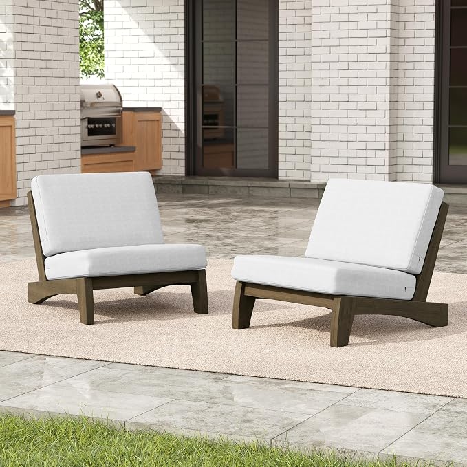 Pia Ricoo 4 Piece Patio Furniture Sets, Outdoor Furniture with 2 Chairs & Coffee Table, Patio Conversation Set for Backyard, Deck, Lawn, Beige