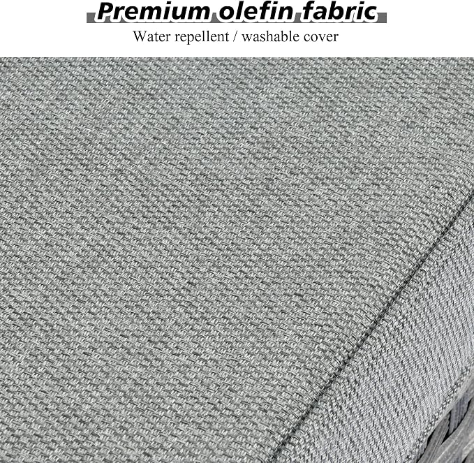 HOOOWOOO 10 Piece Modular Patio Outdoor Sectional Furniture Set with Gas Propane Fire Pit Table,Wicker Conversation Sofa Set with Swivel Chairs,Outside Couch Set(Grey Stripes)