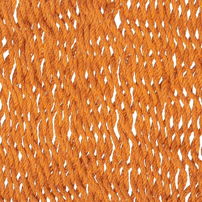 NOVICA Bright Orange Hand Woven Cotton Mayan 1 Person Rope Hammock with Hanging Accessories, 'Mango Paradise' (Single)