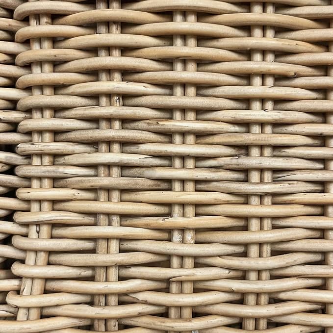 Cambridge Casual Seaside Outdoor Side Table, Natural Teak/All-Weather Wicker