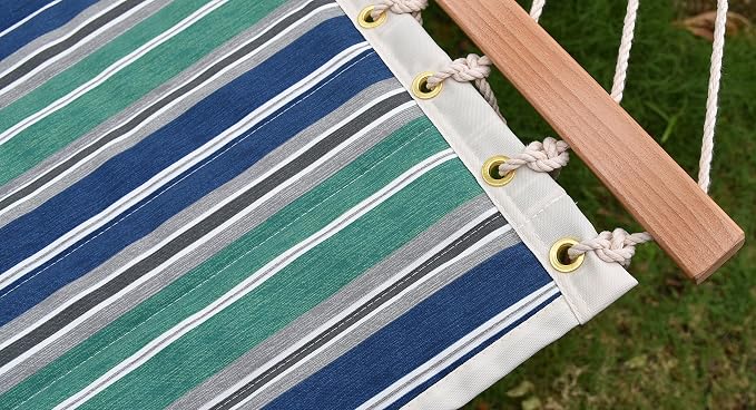 Quilted Hammock (Green & Blue Stripe)