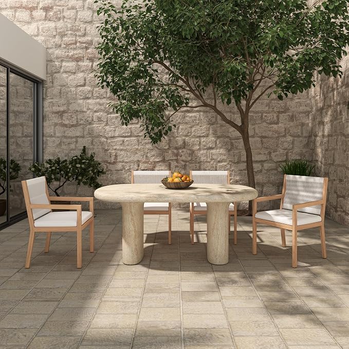 Moe's Home Collection Warby Outdoor Dining Table Concrete Beige