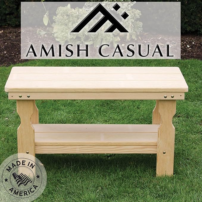 Amish Casual Heavy Duty Pressure Treated Wood Unfinished Outdoor Coffee Table - Crafted from Solid Pine by Amish Craftsmen in The USA