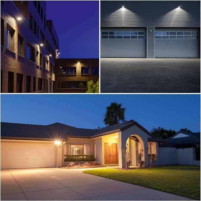 LED Flood Lights Outdoor 35/60/80W and 3000/4000/5000K Adjustable 10400Lm,Dusk-to-Dawn Sensor o Dawn Flood Light for Yard, Garage, Garden,UL Listed,Includes Include Slip Fitter Mount