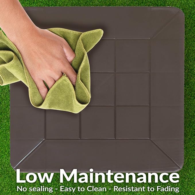 Sunnydaze Adirondack Small Outdoor Side Table for Balcony Essentials - Plastic Square End Table for Outside Patio - Brown - Set of 2