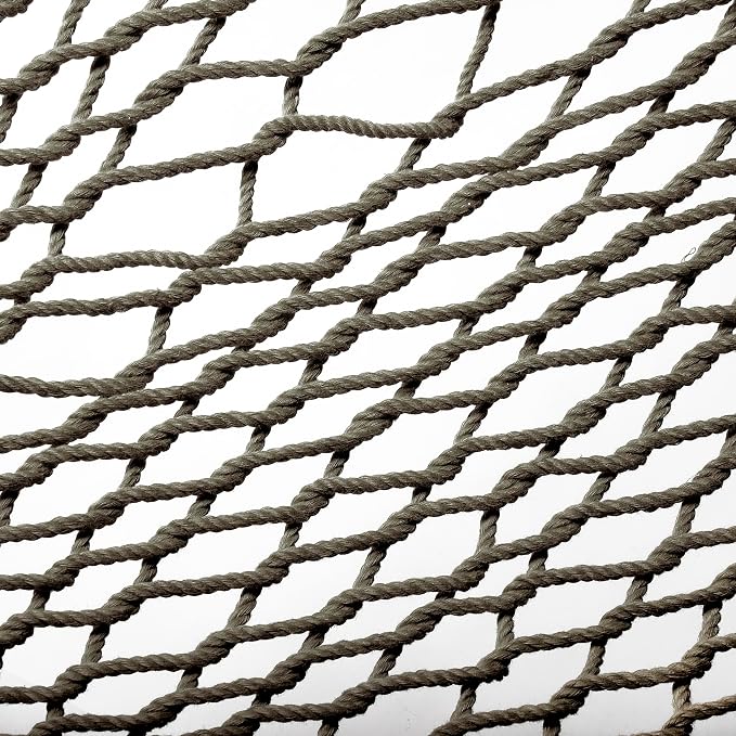 Fab Habitat 12-14 ft Adjustable Quick Dry Recycled Polyester Rope Hammock, Fade Resistant, 2 Person Indoor/Outdoor (460lbs Capacity) for Patio, Poolside, Backyard, Garden, Balcony, Miami - Charcoal