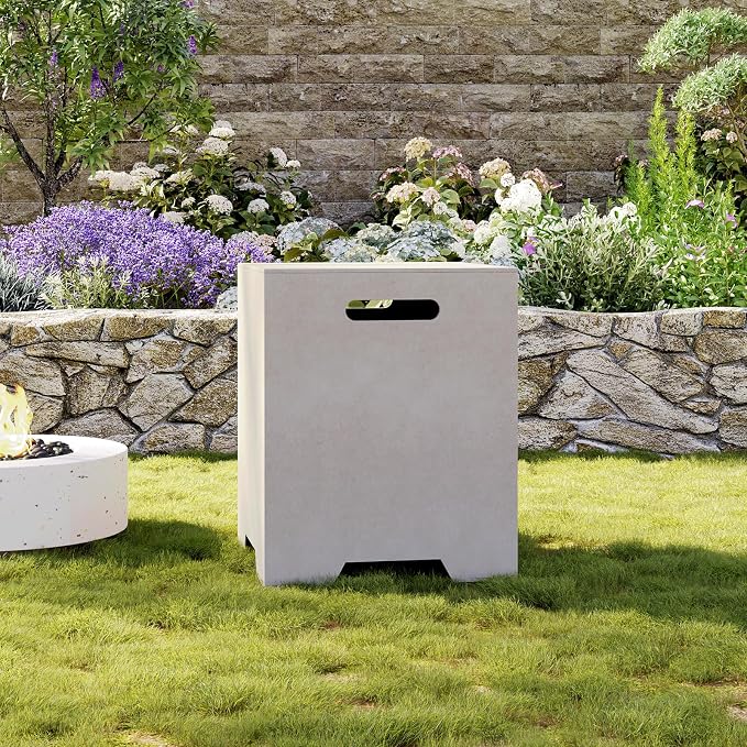 HOMPUS ABS Propane Tank Cover -10lbs Removable Panels,Multi-Functional Outdoor Side Table for 20lbs Tanks