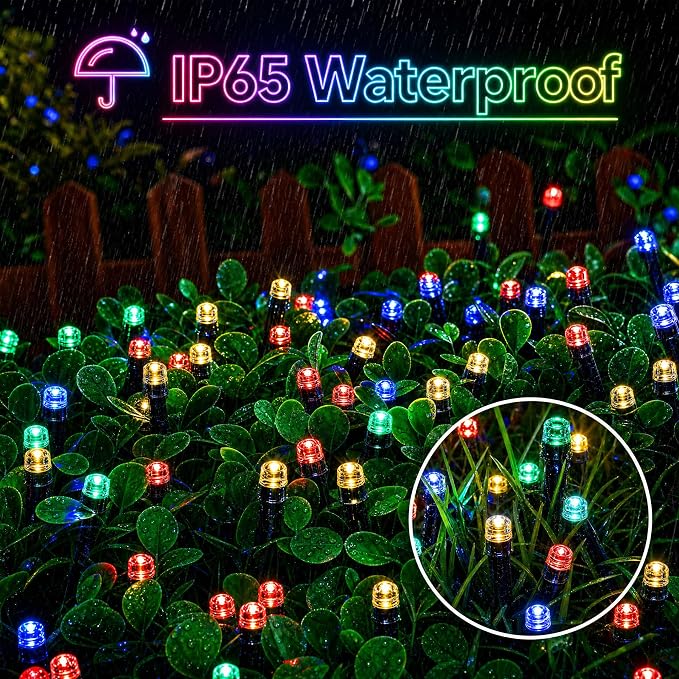 Battery String Lights 66Ft 200LED Remote Timer Decor | Indoor Outdoor Waterproof 8 Modes Memory Battery Operated Christmas Lights for Outside Party Garden Christmas Tree Décor