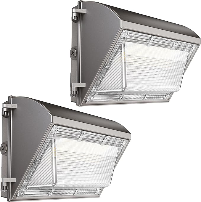 60W LED Wall Pack Light with Dusk to Dawn Photocell, 7800LM, 5000K | 100-277V, 0-10V Dimming, IP65 Waterproof Outdoor Wall Light Fixture, Commercial Exterior Lighting for Building, Parking Lot