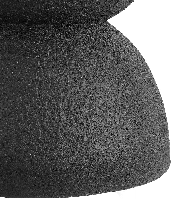 JONATHAN Y Greta Hourglass Outdoor Side Table and Stool, 18" Modern Textured All-Weather Accent End Table for Patio, Deck, or Garden, Black Frosted TBL1100B
