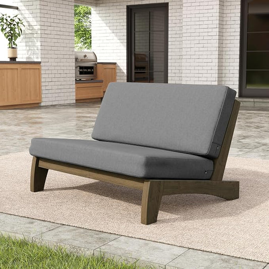 Pia Ricoo 1-Piece Patio Furniture Set, Outdoor Loveseat with 4.5-Inch Thick Cushions, All-Weather Outdoor Sofa for Backyard, Deck, Lawn - Gray