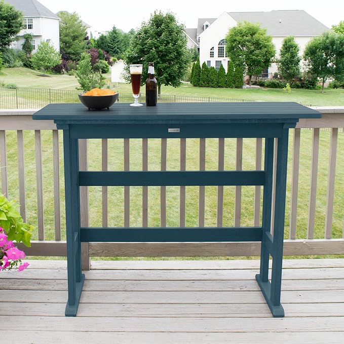 highwood AD-TBL-KS3-NBE Lehigh Bar Height Balcony Table, Nantucket Blue