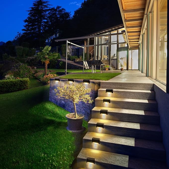 SOLPEX Solar Deck Lights 12 Pack, Waterproof Led Lights, Warm White | Solar LED Lights for Outdoor Deck Step Stairs, Step, Fence, Yard, Patio, and Pathway