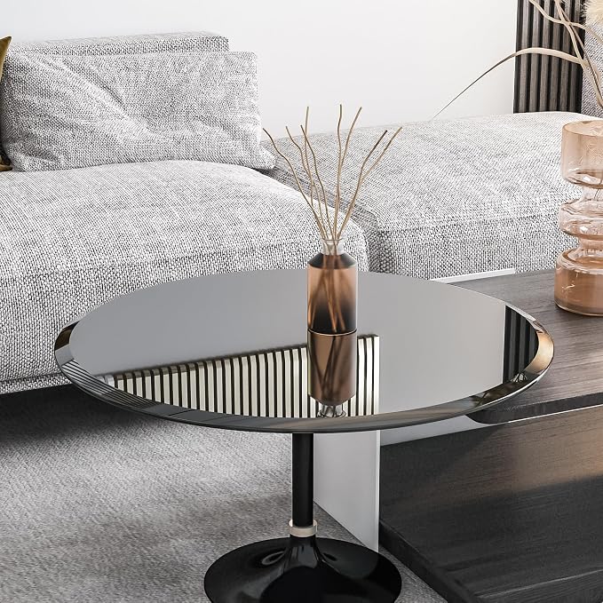 32" Round Tempered Glass Table Top, Black Glass Surface Protector Heat & Scratch Resistant Multipurpose for Dining, Coffee, Restaurant, Office and End Table (Black, 32 Inch)