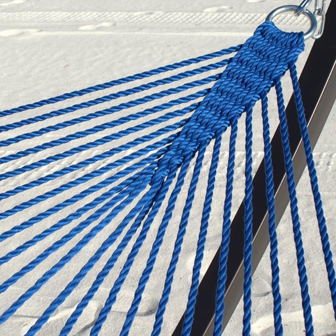 Double Caribbean Hammock - Soft-Spun Polyester - 48 inch (Dark Blue)
