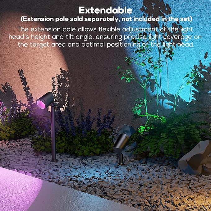 SUNTHIN 16 Pack Smart RGBW Landscape Lights, Color Changing LED Spot Lights | App & Remote Control Outdoor Yard Lighting, Compatible with Alexa & Google Home, IP65 Waterproof for Garden, Lawn, Trees