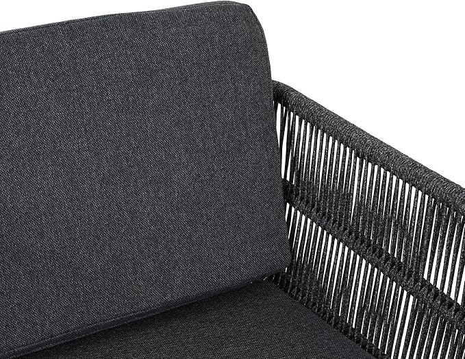 Christopher Knight Home Tamken Acacia Wood Outdoor Dining Set for 6, 7 Piece Patio Dining Table and Chair Set, Metal Outdoor Dining Armchair and Table Set with Removable Cushion, Black+Grey+Teak