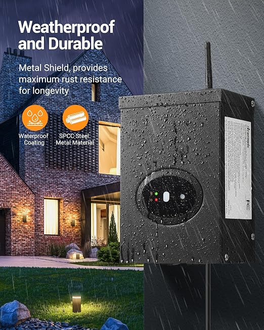 DEWENWILS 300W Smart Low Voltage Transformer, Compatible with Alexa and Google Home, 120V AC to 12V AC for LED Landscape Lights, Outdoor Lighting, ETL Listed, Waterproof, Schedule and Timer
