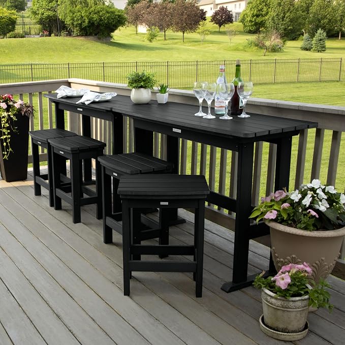 Highwood Lehigh 6pc Counter Height Balcony Dining Set, Black