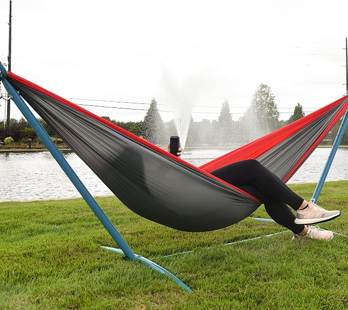 Equip Single Point Portable Hammock Stand - Perfect for Lounging & Camping Hammocks - Hang Around & Enjoy The Outdoors - Up to 400lbs Capacity