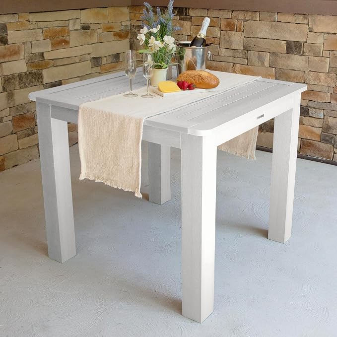 highwood Weatherly 5 Piece Square Counter Height Outdoor Dining Set, White