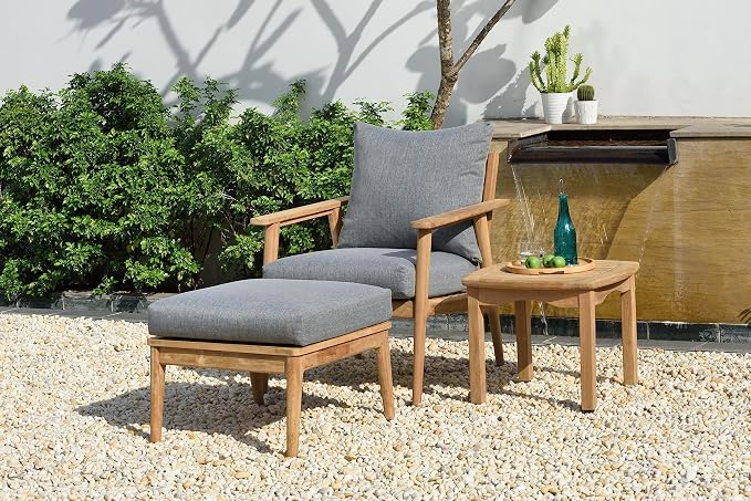 Amazonia Lincoln 1-Piece Outdoor Square Side Table | Teak Wood | Ideal for Patio and Indoors, 19.5" x 19.5"