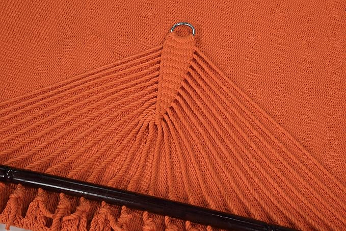 Jumbo Caribbean Hammock - 55 Inch - Soft-Spun Polyester - Orange