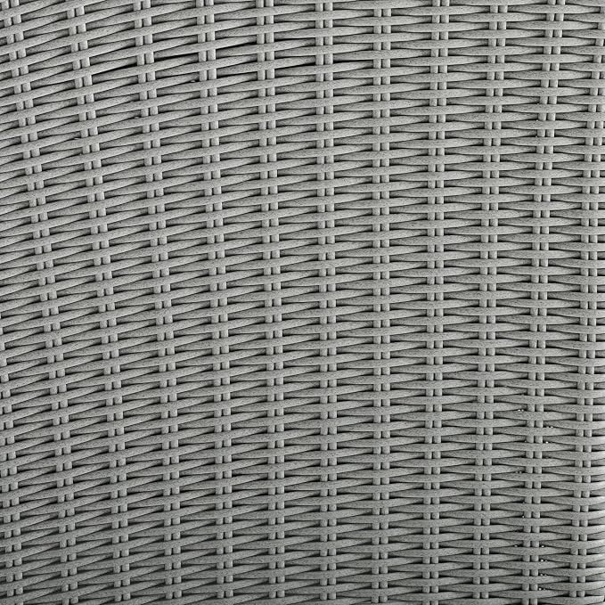 HomeStock Gothic Glamour Outdoor Wicker Coffee Table Gray, Tempered Glass Table Top, Adjustable Levelers on Legs, 17.75" H x 40" L x 21" D