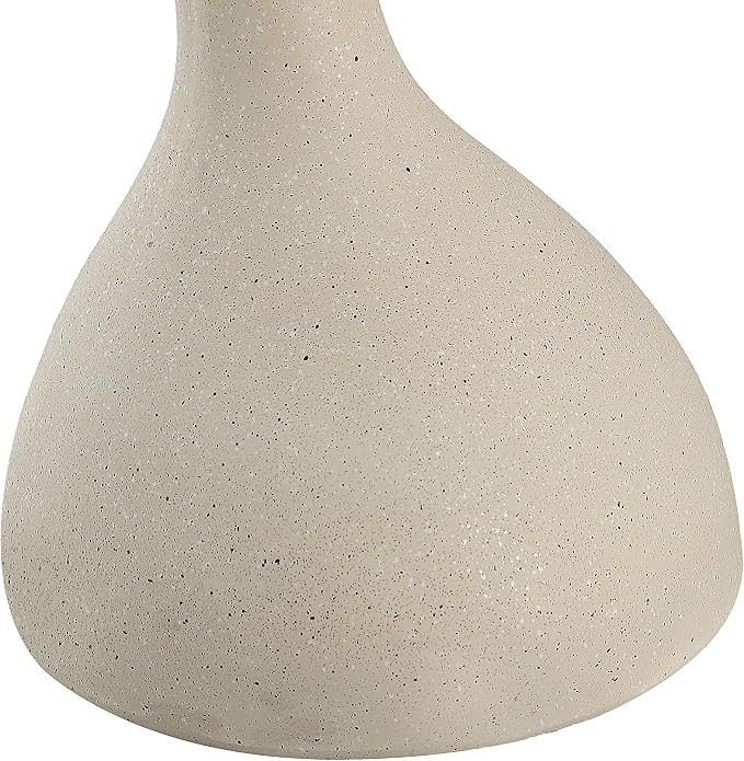 JONATHAN Y Boracay Modern Sculptural Indoor/Outdoor Side Table, 15" x 19.75" Weather-Resistant Pedestal Accent Table and Garden Stool for Patio, Deck or Living Room, Cream Terrazzo TBL1110B