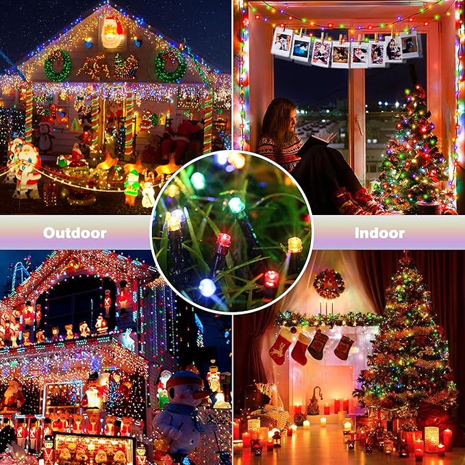 Toodour Christmas Lights Outdoor, 328ft 1000 LED String Lights, Timer, Waterproof 8 Modes Outdoor Christmas String Light - Twinkle Light for Tree Home Garden Yard Wedding Party Xmas Decor(Multicolor)