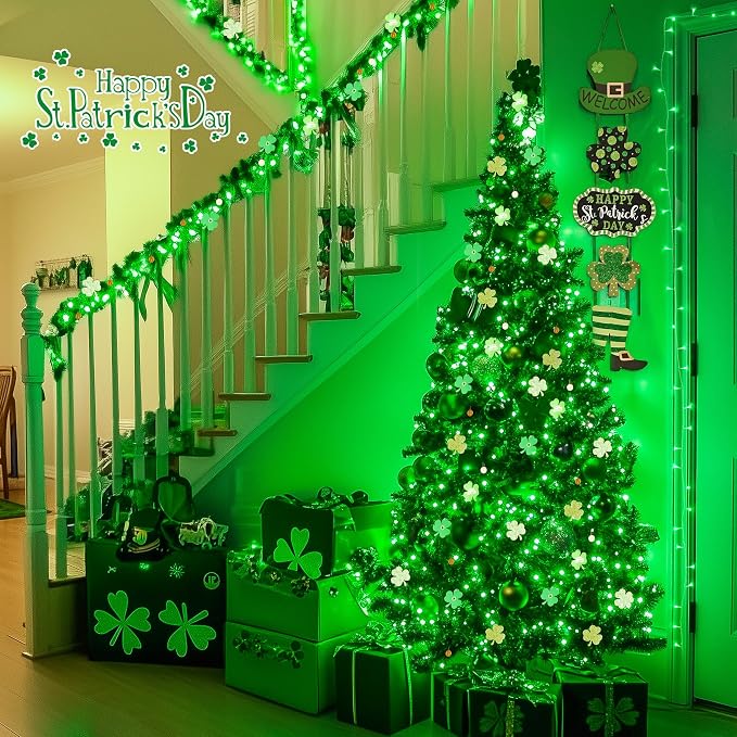 JMEXSUSS 150 LED Green Christmas Lights Indoor, Green Lights for Halloween | Connectable String Lights Outdoor, 59ft 8 Modes Green Christmas String Light for Bedroom Room Home Party Christmas Tree Decor
