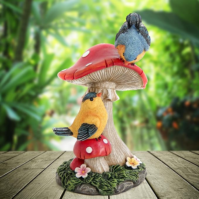 Leekung Bird Garden Statue Welcome Sign Outdoor Garden Decor for Patio Yard | Resin Bird Figurine Welcome Sign, Weather-Resistant Garden Statue for Front Porch,Entryway,Shelf,Table,Gift for Bird Lovers
