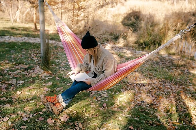 Stansport Cotton Blend Traveler Hammock, Red, One Size (30300-60)