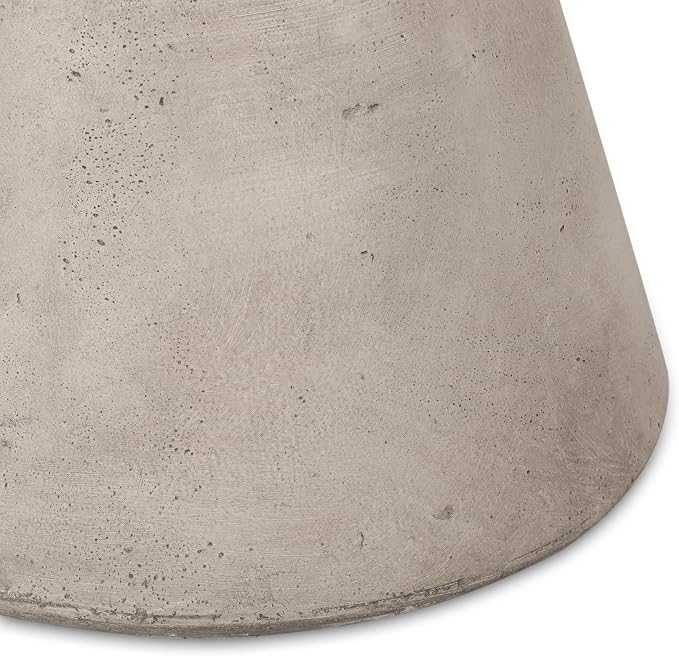Outdoor Side Table Hourglass Concrete Side Tables Travertine End Table Faux Stone Small Coffee Tables for Patio, Garden Stool Plant Stand for Porch, Backyard, 15.25"*18", Waist Drum-Cement
