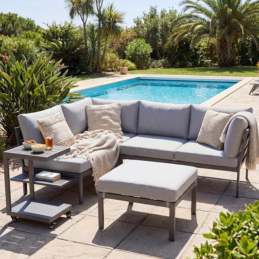 Outdoor Conversation Furniture Set, Patio Sectional Sofa Set, Outdoor Couch Sectional, Outside Sets, Patio Furniture Sets for Backyard, Garden, Lawn, Poolside, Grey
