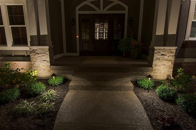 VOLT 15-Pack 12V Conehead Brass Path Lights (Bronze) & 3W 2700K LED Bulbs | 300 Lumens of Warm White Light, Low Voltage, Ideal for Pathway Walkway Garden Driveway or Patio