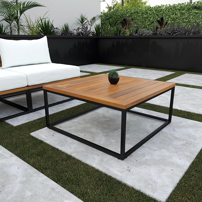 SEI Outdoor Patio Furniture - Taradale Outdoor Coffee Table - Transitional Design Natural Solid Wood - Ideal for Patio, Backyard (OD1172100)