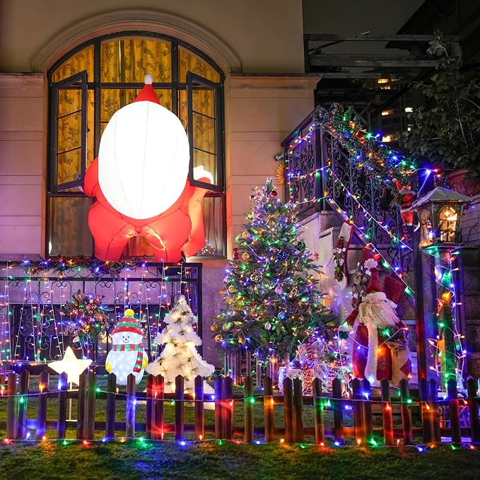 JMEXSUSS 150 LED Multicolor Christmas Tree Lights Indoor Outdoor Waterproof | 59 Ft Connectable Colorful Christmas String Lights Plug in, 8 Modes Multi-color String Lights for Patio Party Holiday Decor