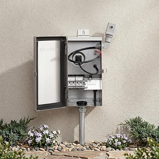 Kichler Plug-In Photocell, Lighting Sensor Compatible with Kichler Transformers, (4.25" H x 2" W x 2" L), 15565BK