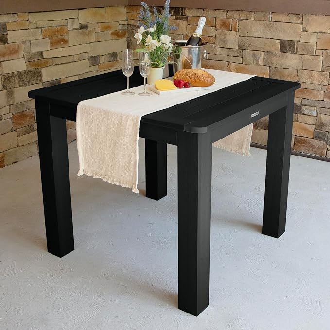 Highwood 5-Piece Weatherly Square Counter Height Dining Set, 42 by 42-Inch, Black