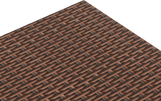 WO Wicker Rattan Foldable Folding Side Table, UV and Water Resistant Great for Any Outdoor Spaces Like Patio Garden Deck Porch Backyard Balcony Lawn (Brown)