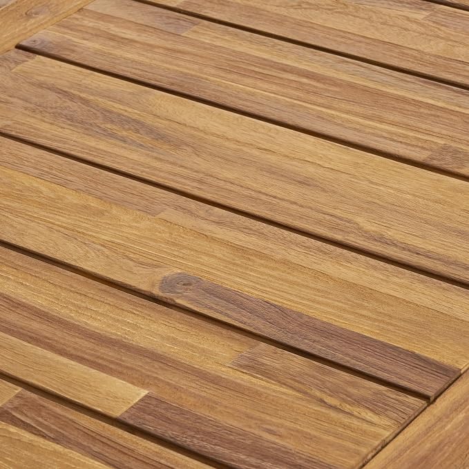 Christopher Knight Home Terry Acacia Wood Patio Dining Set for 6, Solid Wood Outdoor Dining Table Set for 6, 7 Piece Outdoor Dining Set with Rectangular Table and Woven Rope Accents, Teak+Beige+Black