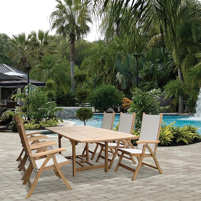 Royal Teak Collection FER8 Rectangular Family Expansion Teak Table, 72/96-Inch