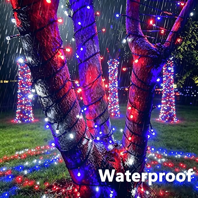 Joomer Christmas String Lights - 66FT 200LED Plug-in RGB String Lights | with Remote, Waterproof Outdoor Indoor with Timer Memory Function for Tree, Yard, Christmas Decor (Non-Connectable)