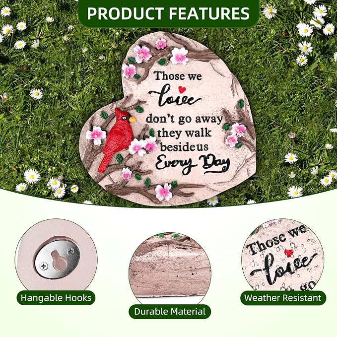 Sympathy Gifts for Loss of Loved One, Memorial Garden Stones in Memory of Loved One Gifts, Bereavement Condolence Memorial Gifts for Garden, Outside, or Home Decor (6 inch)