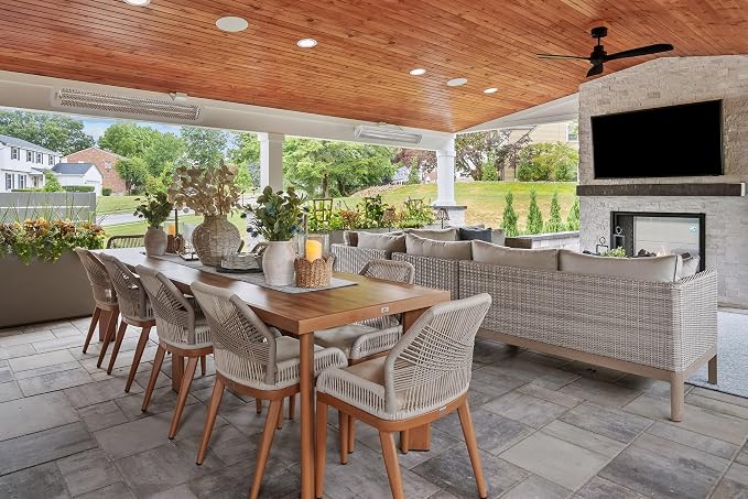 PURPLE LEAF 9 Pieces Dining Set Patio Metal Rectangular Table and Wicker Rattan Chairs for Outside Porch Garden Kitchen Modern Outdoor Furniture Sets