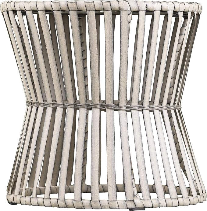 SEI Outdoor Patio Furniture - Melilani Round Outdoor Side Table - Transitional Design Natural Rattan - Fully Assembled - Ideal for Patio, Backyard (OD1086106)