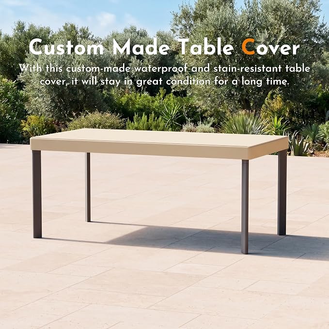 Modern Shade Cavo 67" All-Aluminum Outdoor Patio Dining Table, Minimalist Aluminum Patio Table with Elegant Easy-Clean Surface, Weather-Resistant Outdoor Dining Table for Garden, Indoor, Gray