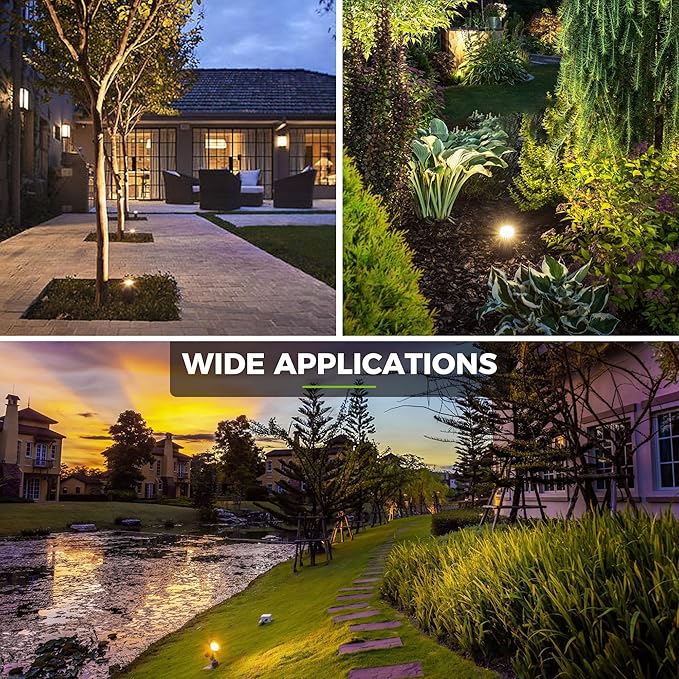 L LOHAS LED Dusk to Dawn Plug in Outdoor Spotlight Warm White 1 Pack | Dusk to Dawn Outdoor Lighting with Auto Sensor, Plug in Spot Lights for Yard, Garden, House and Landscape Decoration